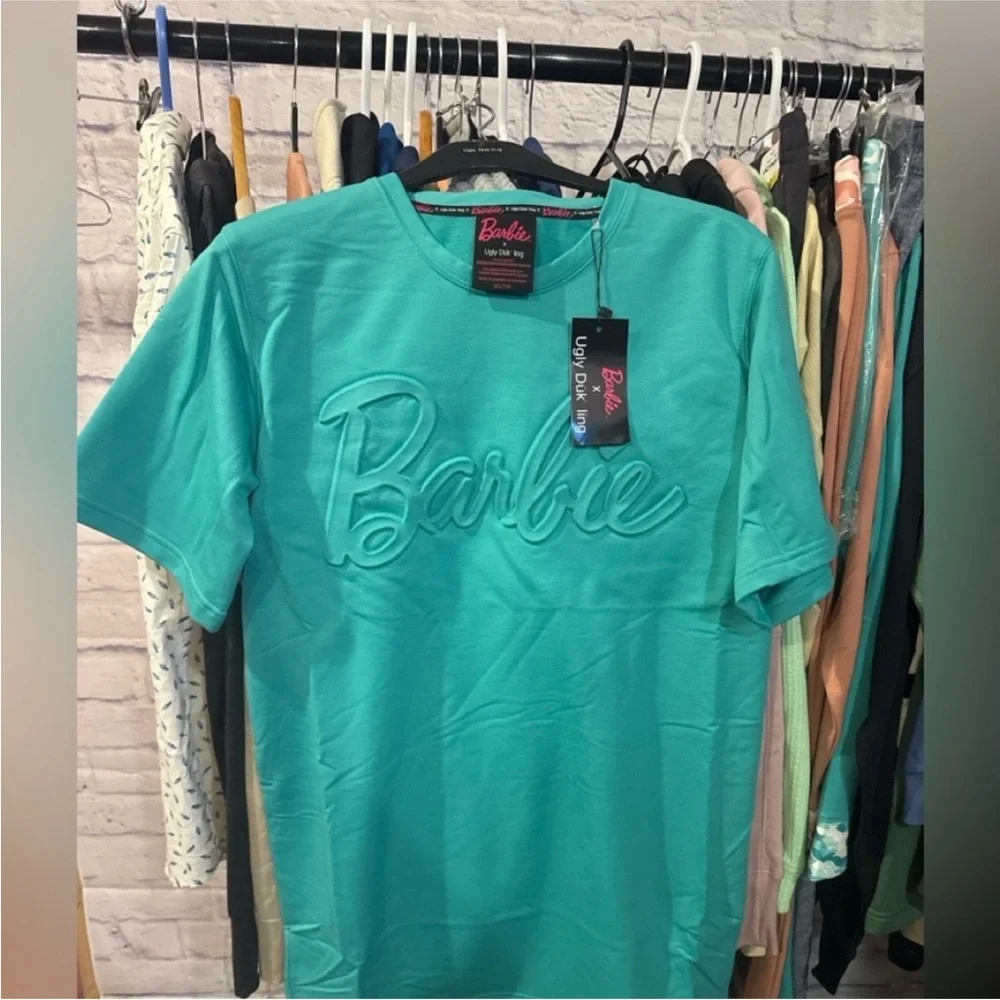 Barbie x ugly duckling blueish green t shirt dress NWT xs - Picture 2 of 4